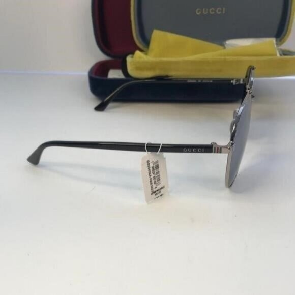 New 💯 Original Gucci Blue Pilot Unisex Sunglasses GG0043SA 001 61 - Picture 11 of 13